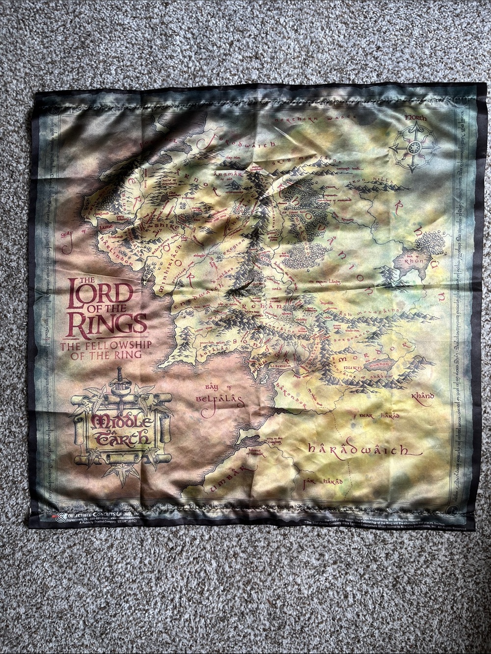 The Lord of the Rings Middle-earth Map Bandana - Multi‑Color